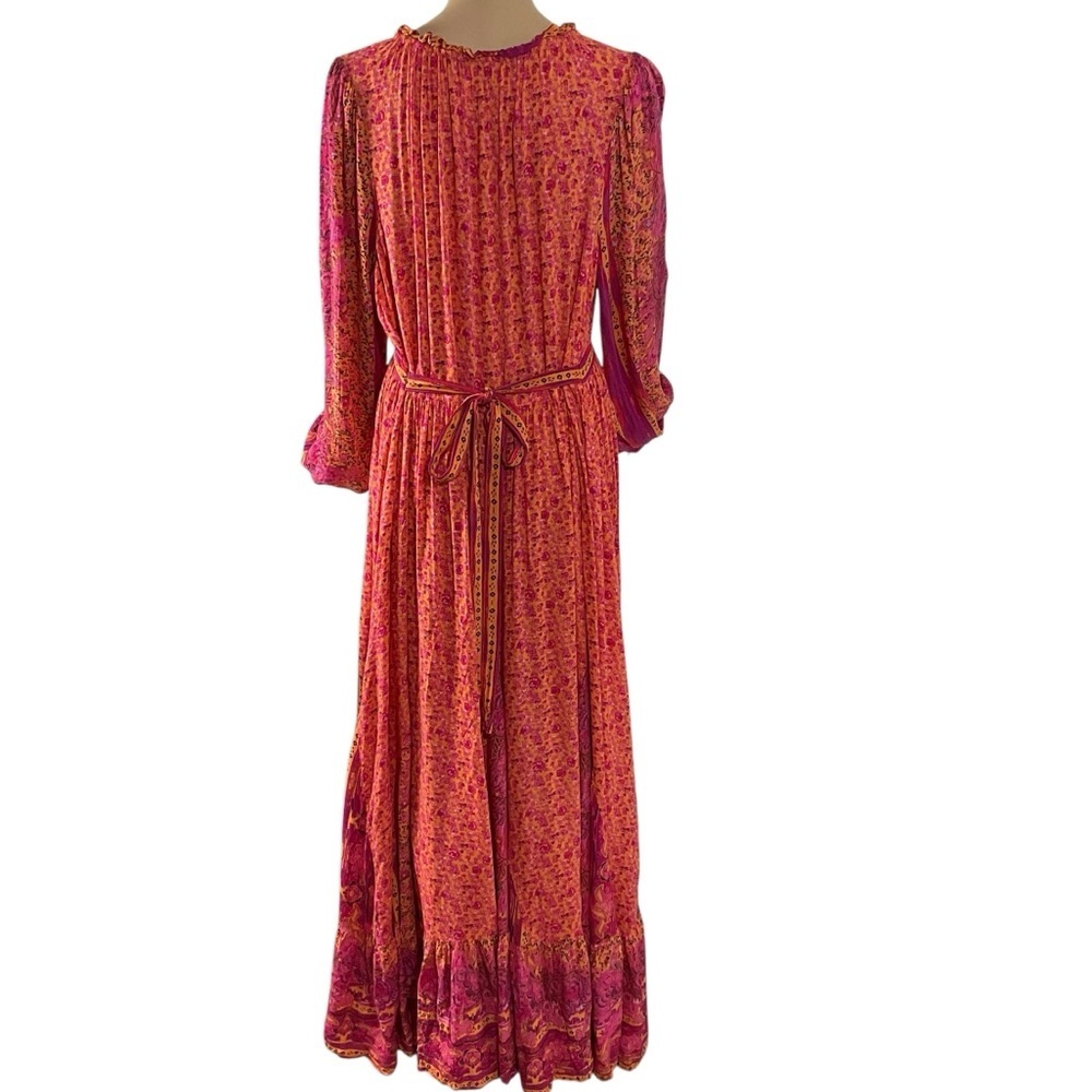 Free People Happy Feelings Maxi Dress Pink Orange Boho Floral Size size Large - Picture 7 of 15